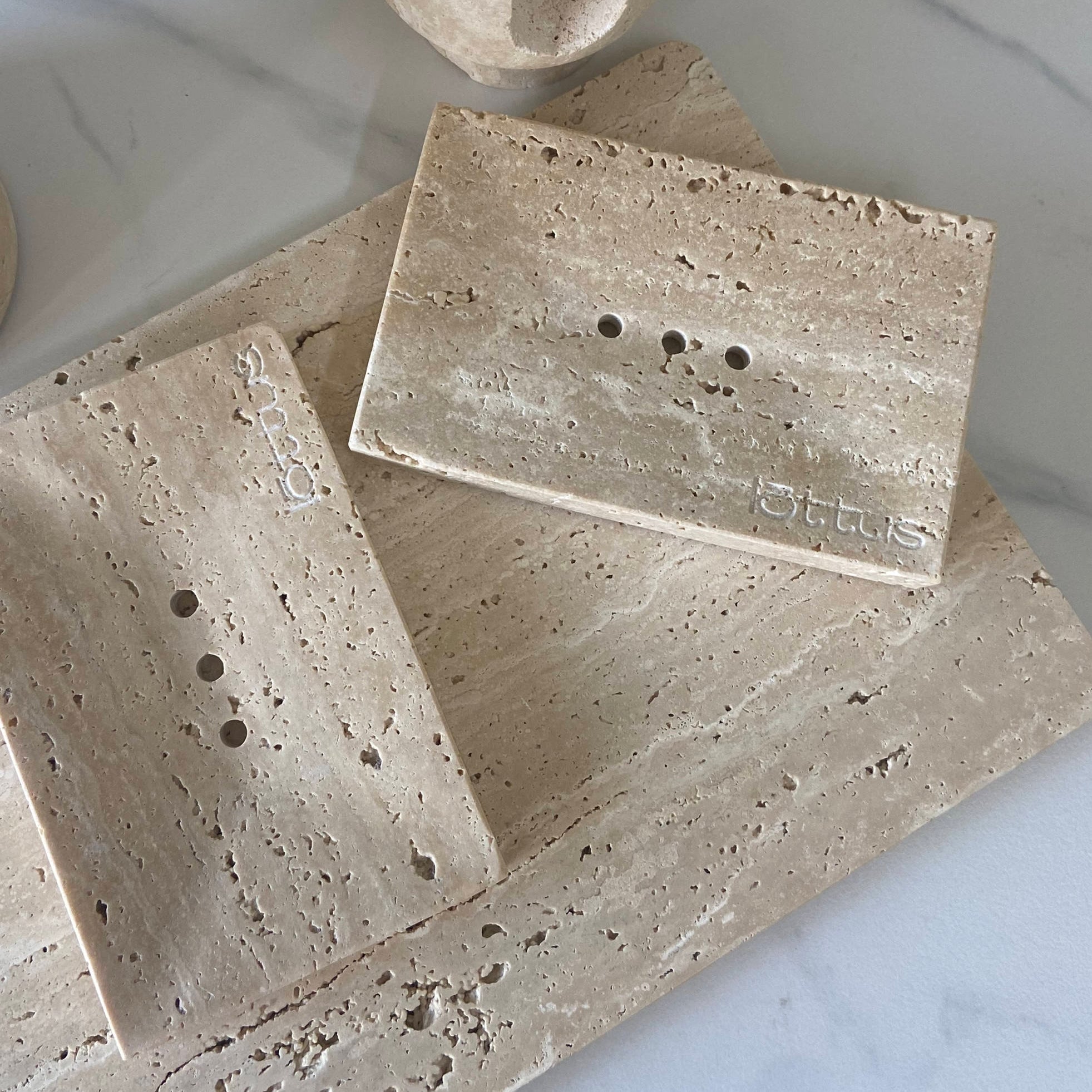 Travertine Stone Soap Dish - lōttus