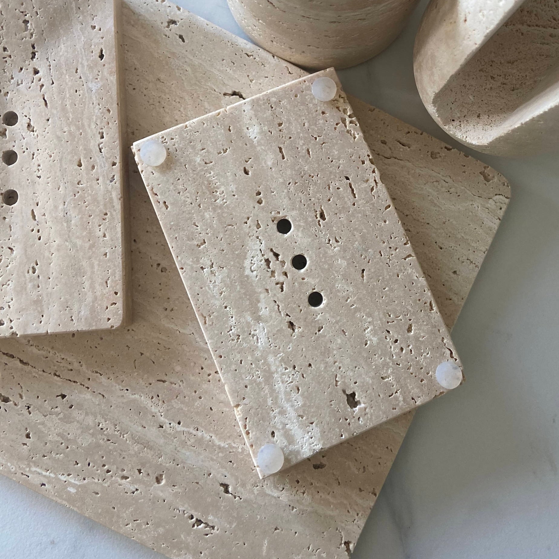 Travertine Stone Soap Dish - lōttus