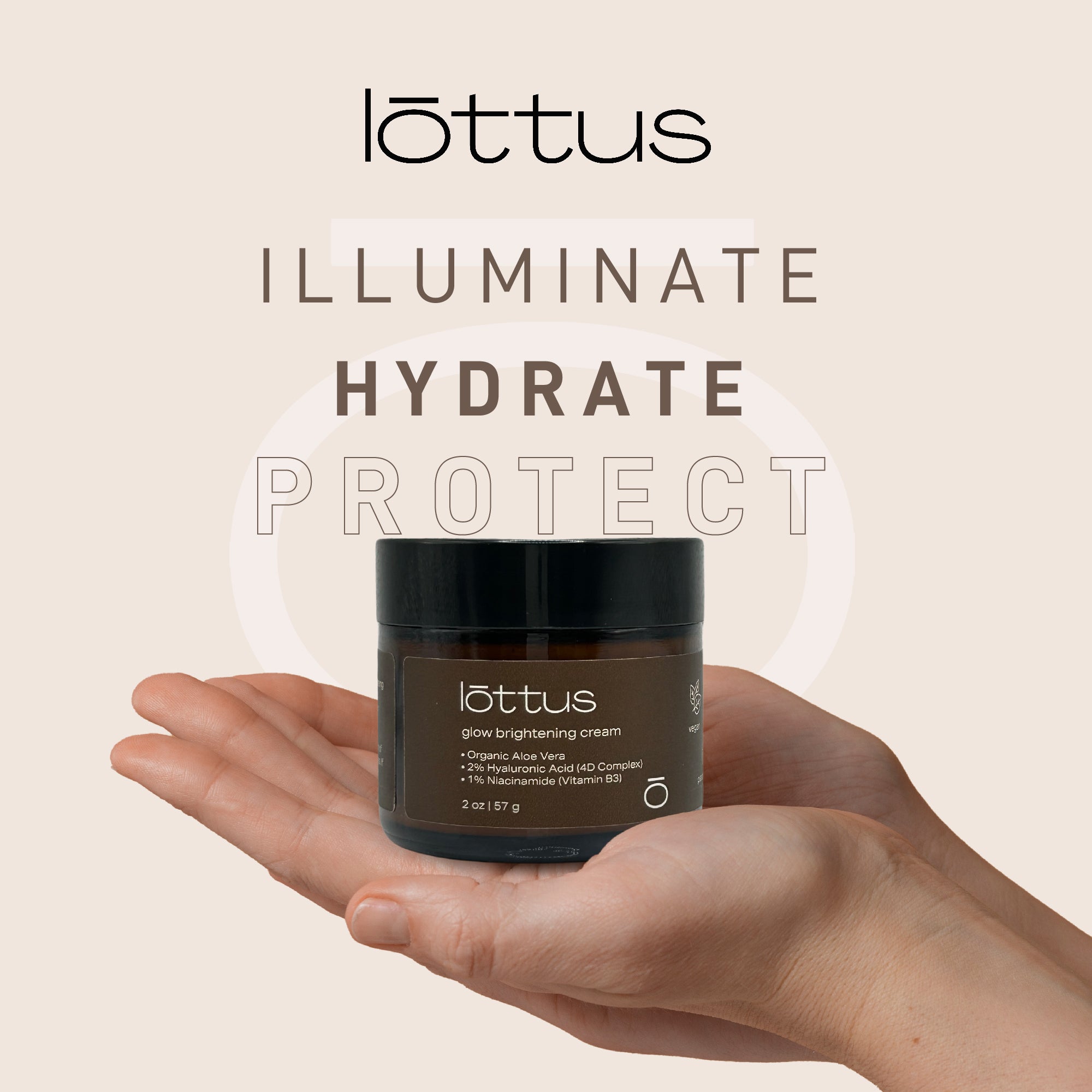 Lōttus Glow Brightening Cream │ 100% Organic, Vegan, Paraben-free